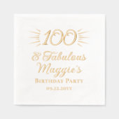 100と素晴らしい100th誕生日パーティー 箔ナプキン (正面)