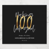 100に良い誕生日を見せる ビールラベル (シングルラベル)