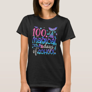 100のおもしろい魔法の日の学校マーメイドキッズガール Tシャツ