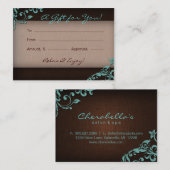 /100のサロンのギフトカードスパのリネン花のブラウンの青 割引カード (正面/裏面)