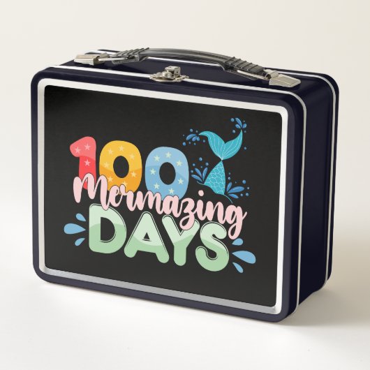 100のマーメイドの日 100日目の学校 マーメイド メタルランチボックス (正面)
