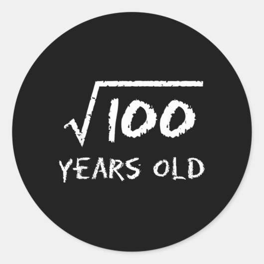 100の平方根 10歳の誕生日 おめでとう 算数 ラウンドシール (正面)