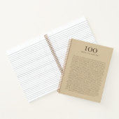100の愛するあなたへの思い | タンと濃いコーヒー色 ノートブック (内部)