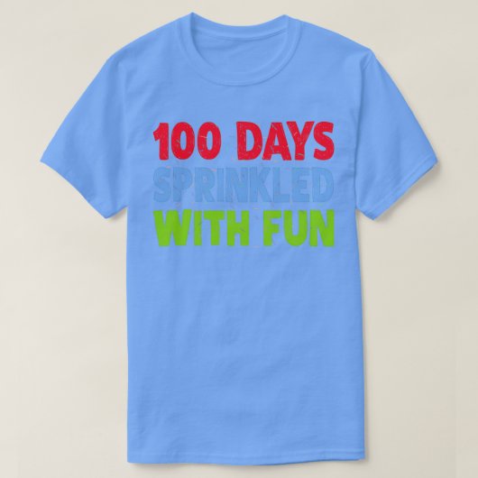 100の日がおもしろいを振りかけHappy 100日のScho Tシャツ (デザイン正面)