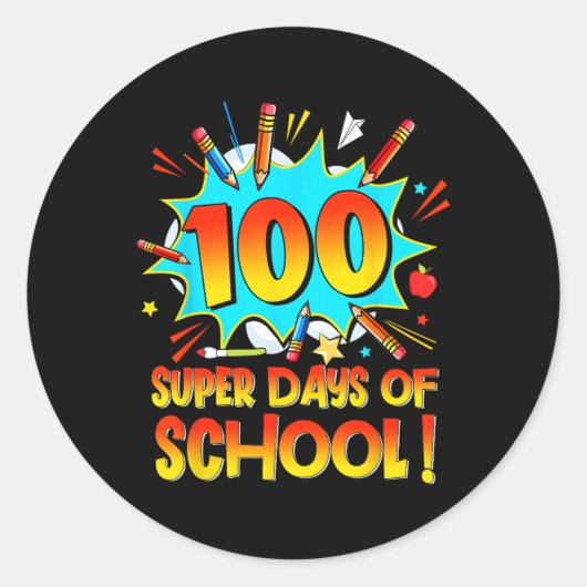 100の日ハッピースクール100の日スーパーヘ ラウンドシール (正面)
