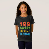 100の甘い日のキャンディ愛好家の学生 Tシャツ (正面フル)