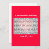 100の言語であなたを愛する赤いハート シーズンカード (正面/裏面)