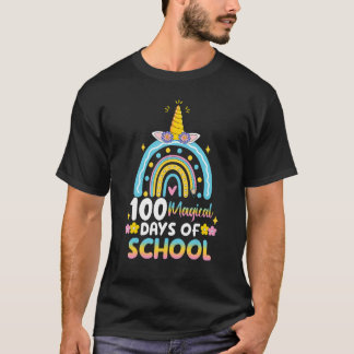 100の魔法の学校の日 ユニコーン ギフト 先生 Tシャツ