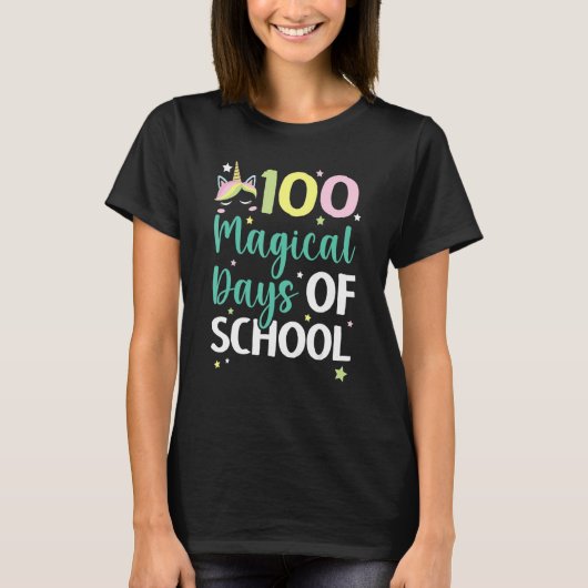 100の魔法の学校日のUnicorn 100日 Tシャツ (正面)