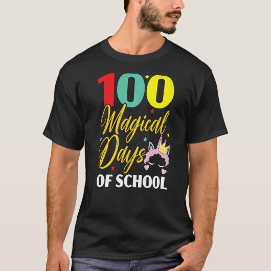 100の魔法の学校日のUnicorn 100日 Tシャツ (正面)