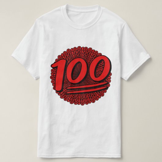 100の100による100 Tシャツ (デザイン正面)