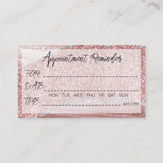 100まつげアポイントメントリマインダーバラ大理石 名刺 (裏面)