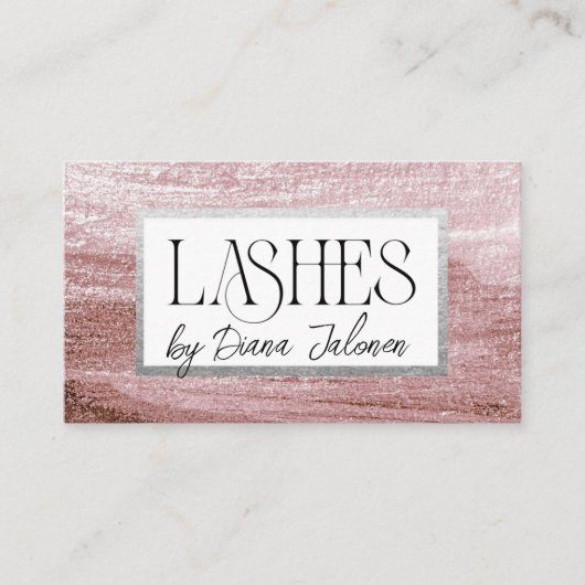 100まつげアポイントメントリマインダーバラ大理石 名刺 (正面)