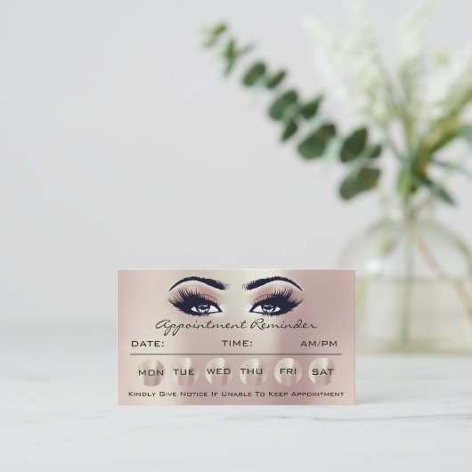 100アポイントメントリマインダーカードのメイクアップ点滅スパ 名刺 (スタンド正面)