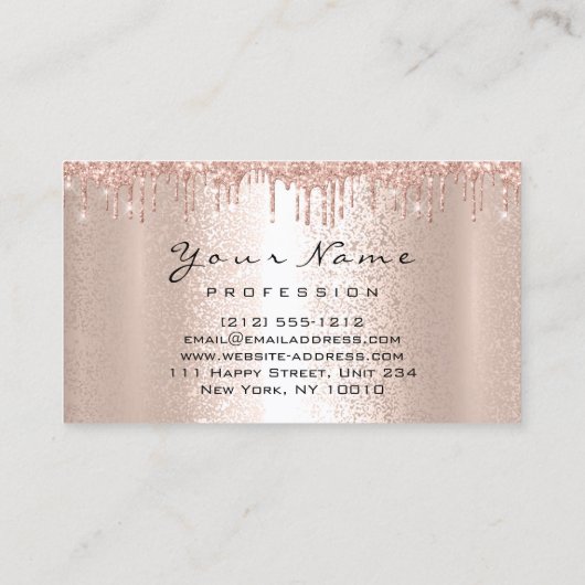 100アポイントメントリマインダーカードのメイクアップ点滅バラ 名刺 (裏面)