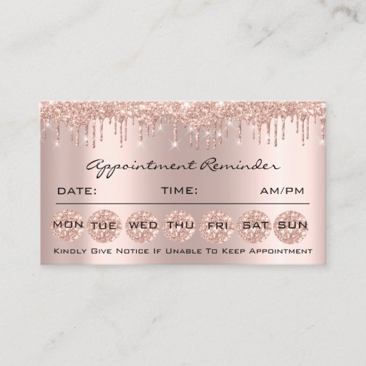 100アポイントメントリマインダーカードのメイクアップ爪、 ネイル 名刺 (正面)