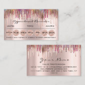 100アポイントメントリマインダーカードのメイクアップLash Drips 名刺 (正面/裏面)