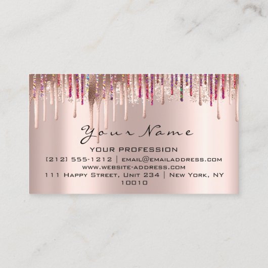 100アポイントメントリマインダーカードのメイクアップLash Drips 名刺 (裏面)