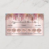 100アポイントメントリマインダーカードのメイクアップLash Drips 名刺 (正面)