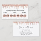 100アポイントメントリマインダーカードメイクアップラッシュルックスローズ 名刺 (正面/裏面)