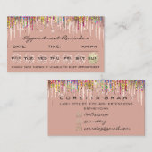 100アポイントメントリマインダーグリッタードリップホログラフ 名刺 (正面/裏面)