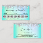 100アポイントメントリマインダーダイヤモンドヘアドレッサー爪、 ネイル 名刺 (正面/裏面)