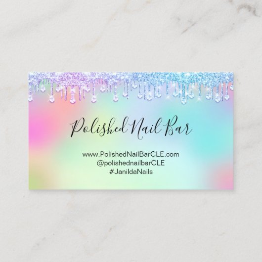 100アポイントメントリマインダーダイヤモンドホログラフ 名刺 (裏面)