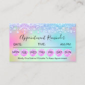 100アポイントメントリマインダーダイヤモンドホログラフ 名刺 (正面)