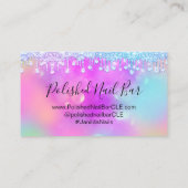 100アポイントメントリマインダードリップピンキーホログラフィック 名刺 (裏面)