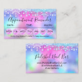 100アポイントメントリマインダードリップピンクブルーダイヤモンド 名刺 (正面/裏面)