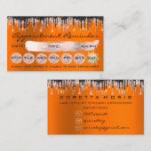 100アポイントメントリマインダーバラオレンジ色グリッタードリップ 名刺 (正面/裏面)