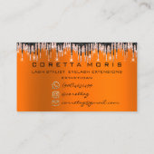 100アポイントメントリマインダーバラオレンジ色グリッタードリップ 名刺 (裏面)