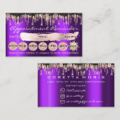 100アポイントメントリマインダーバラパープルグリッタードリップ 名刺 (正面/裏面)