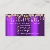 100アポイントメントリマインダーバラパープルグリッタードリップ 名刺 (裏面)