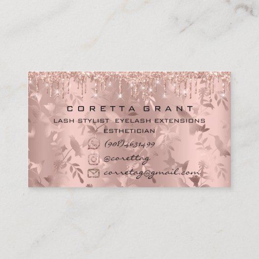 100アポイントメントリマインダーフローラメイクアップラッッシュヘア 名刺 (裏面)