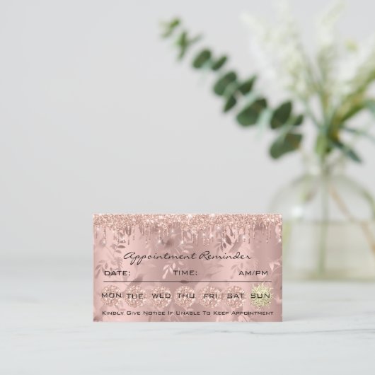 100アポイントメントリマインダーフローラメイクアップラッッシュヘア 名刺 (スタンド正面)