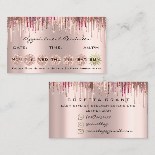 100アポイントメント注意喚起の自筆証書 名刺 (正面/裏面)