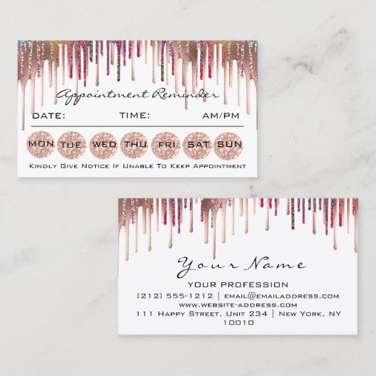 100アポイントメント覚書メーキャップ・ホログラフ 名刺 (正面/裏面)