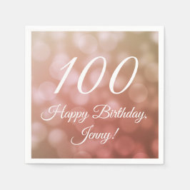 100エレガント誕生日のナプキンがピンクで彼女のために スタンダードカクテルナプキン
