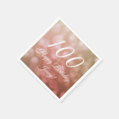 100エレガント誕生日のナプキンがピンクで彼女のために スタンダードカクテルナプキン (角)