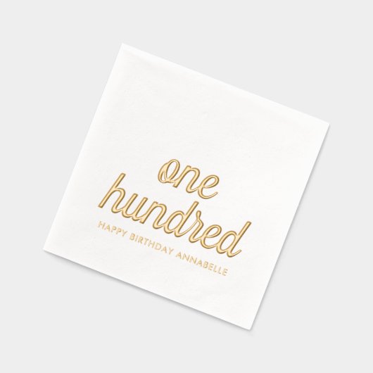 100エレガント誕生日金モダン箔ナプキンス 箔ナプキン (左)