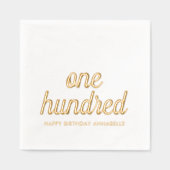 100エレガント誕生日金モダン箔ナプキンス 箔ナプキン (正面)