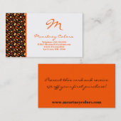 100オレンジチータプリント名刺 名刺 (正面/裏面)