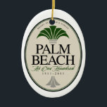 100オーナメントのPalm Beach セラミックオーナメント<br><div class="desc">Palm Beachの町の結合の百年祭を祝うこと、フロリダ。 ヘンリーFlaglerの冬リゾートは上流社会、最新のスタイルおよびぜいたくな生活のための楽園を回しました。</div>