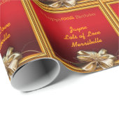 100カスタマイズ番目の誕生日ギフトラップ、赤い金ゴールド ラッピングペーパー (ロールコーナー)