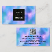 100カスタムロゴQRCODEホログラフィックメイク 名刺 (正面/裏面)