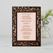 100カスタムth Birthday Partyテクスチャエレガントフローラ 箔招待状 (立ち正面)