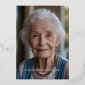 100カスタムth Birthday Partyテクスチャエレガントフローラ 箔招待状 (裏面)