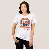 100カラフル日学:教育およびおもしろい トライブレンドTシャツ (正面全面)