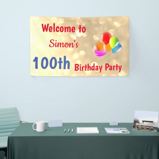 100カラフル誕生日 横断幕 (トレードショー)